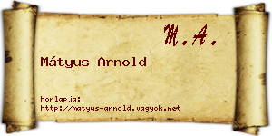 Mátyus Arnold névjegykártya